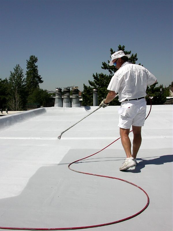 Cool roof coating installation