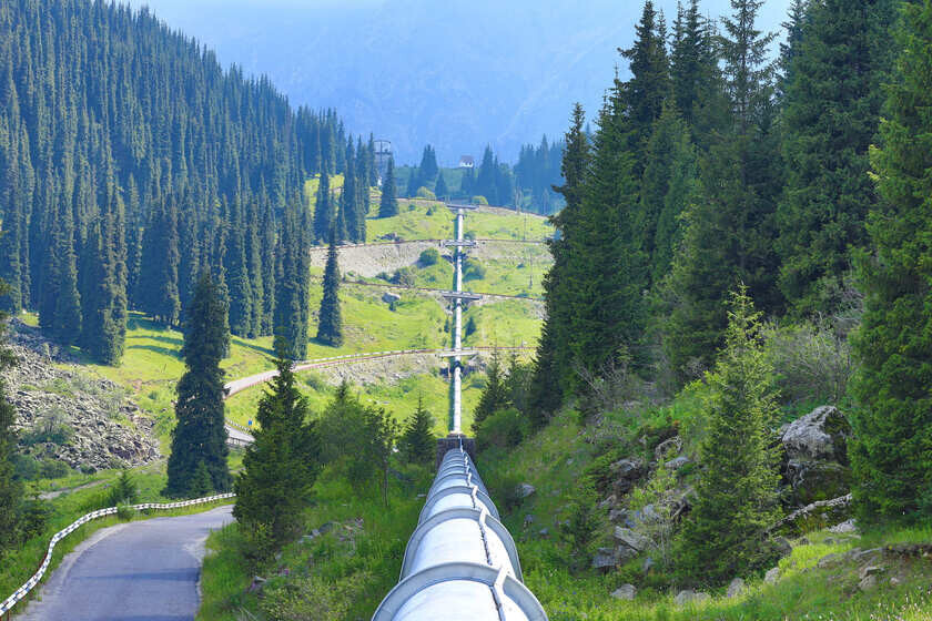 Pipeline along green field